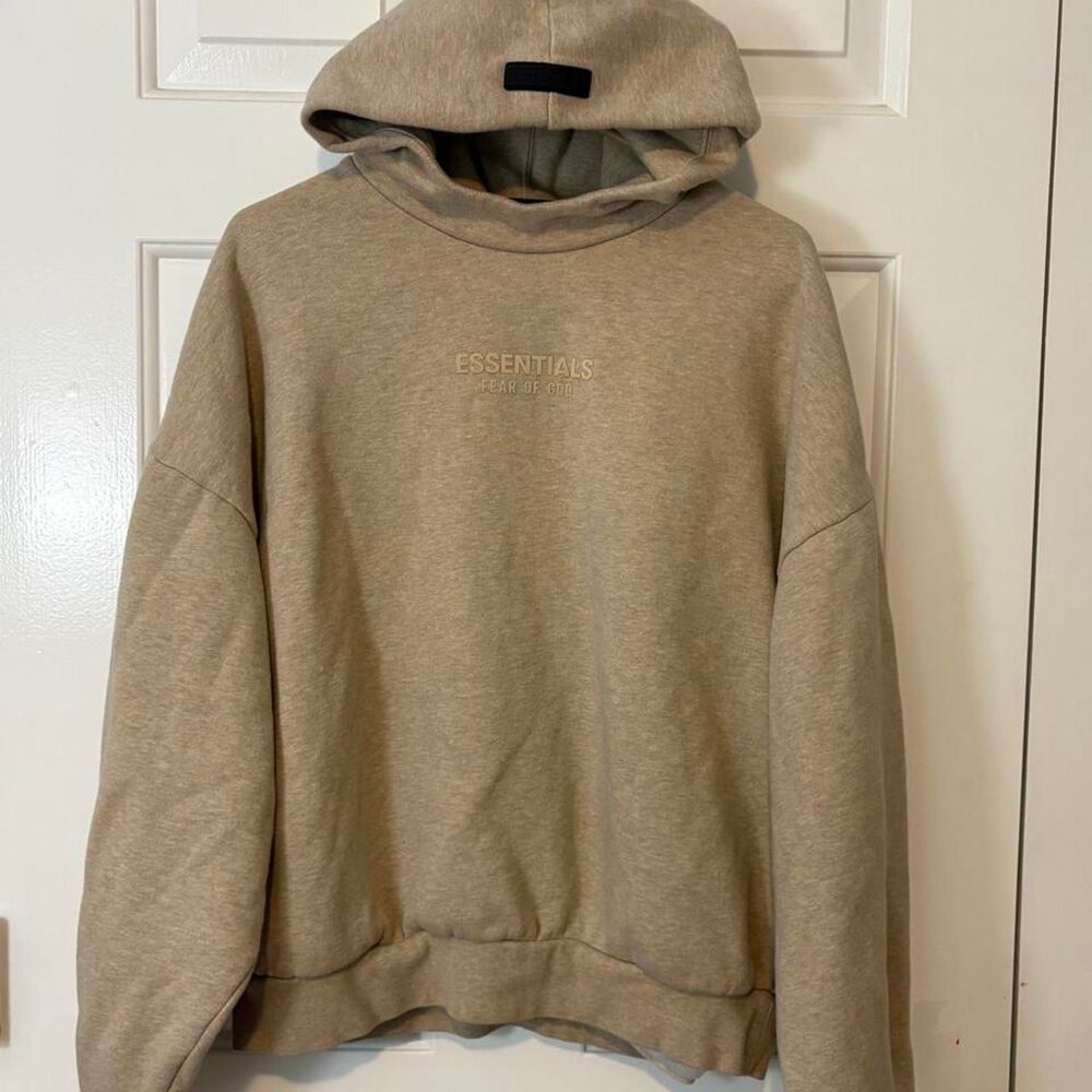 Essentials Fear of god Men's Tan comfy size small fall Hoodie streetwear